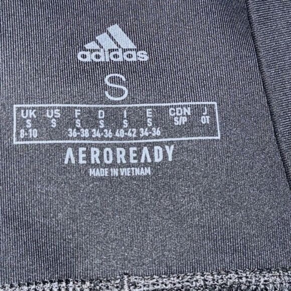 Adidas Black AEROREADY High-Waist Leggings With White Stripes Womens Size S - Picture 2 of 10